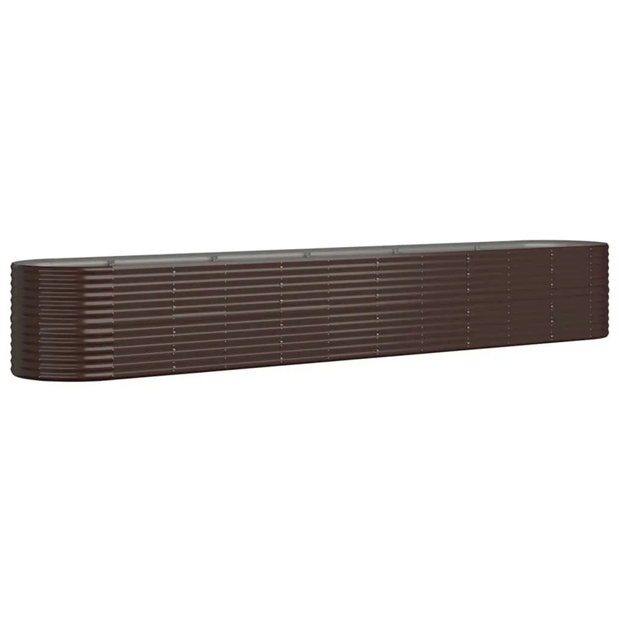 vidaXL Hochbeet aus verzinktem Stahl in Braun, B: 440 cm, T: 80 cm, H: 68 cm - Bild 2