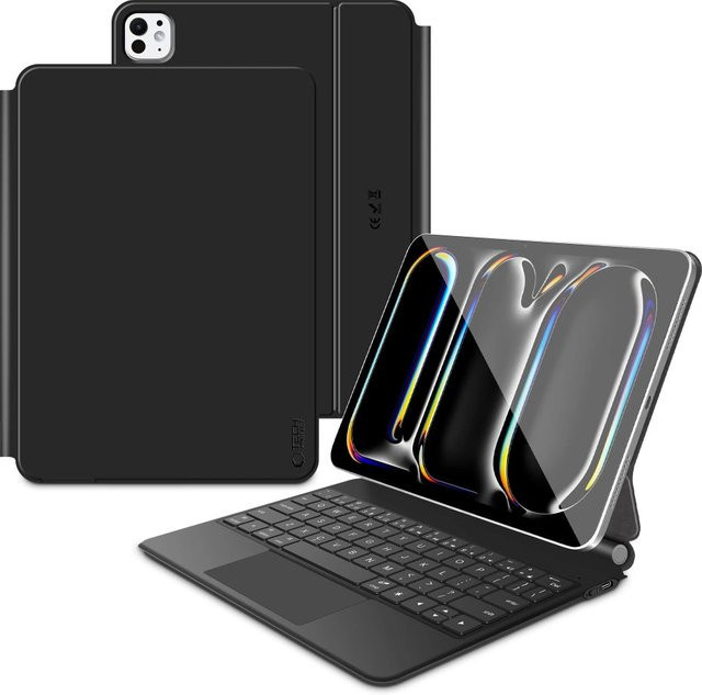 Tech-Protect SmartCase Magnetic Hülle mit Tastatur für Apple iPad Pro 13 (2024/2025), Schwarz - Bild 1