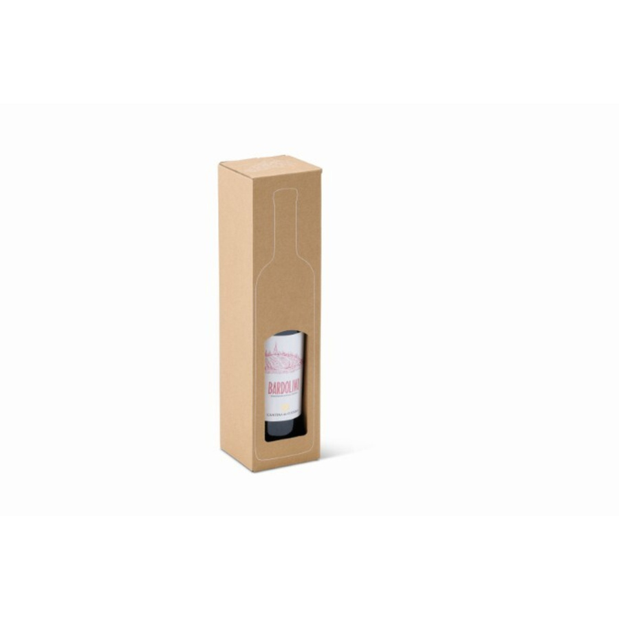ColomPac Geschenkkarton SAWP für 1 Flasche, Wellpappe, Farbe: Braun, B: 9,3 cm, T: 9,3 cm, H: 37,4 cm - Bild 1