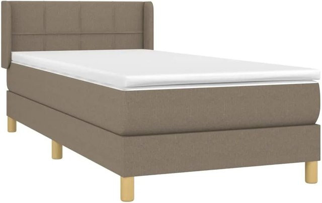 vidaXL Boxspringbett Hybrid mit Matratze und Taschenfederkern in Taupe, B/T/H: 100 x 200 x 78 cm - Bild 1