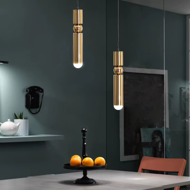 Moderne LED Pendelleuchte in Gold aus Metall für Bar und Esszimmer im Nordic Design - Bild 3
