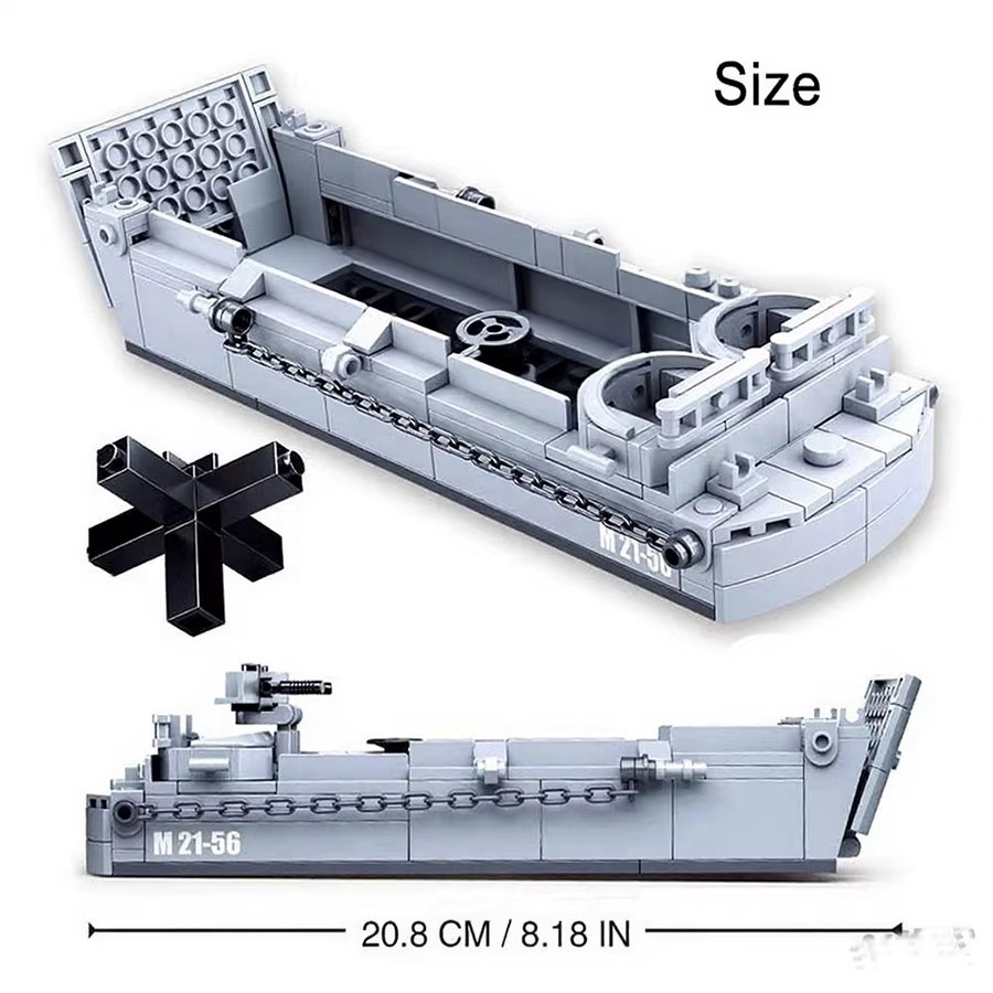 Monkey Man WW2 Military Landing Craft Warship Bausteine Set, 182 Teile, Grau - Bild 2