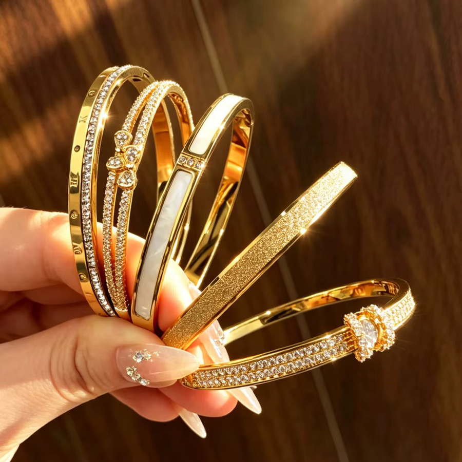 Yupsk Armbänder, Edelstahl, Gold, Zirkonia, Damen - Bild 2