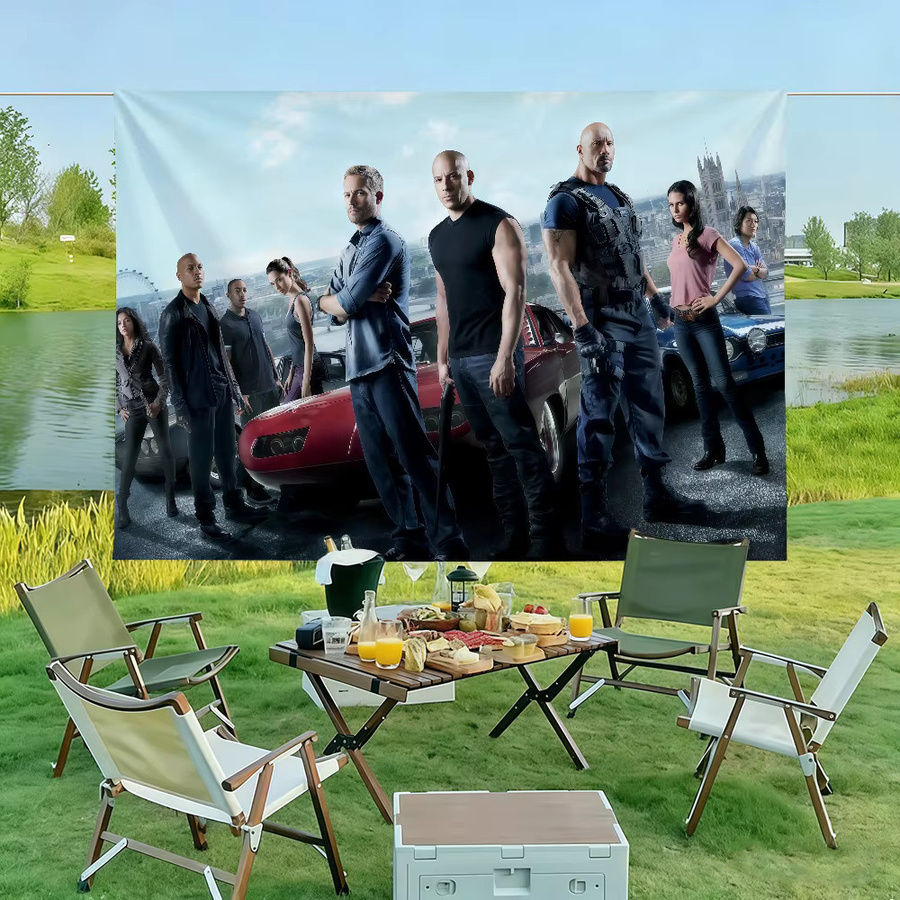 Warner Bros. Fast & Furious Dekofahne als Wandkunst für Party und Outdoor, Mehrfarbig, 40 x 40 cm - Bild 4