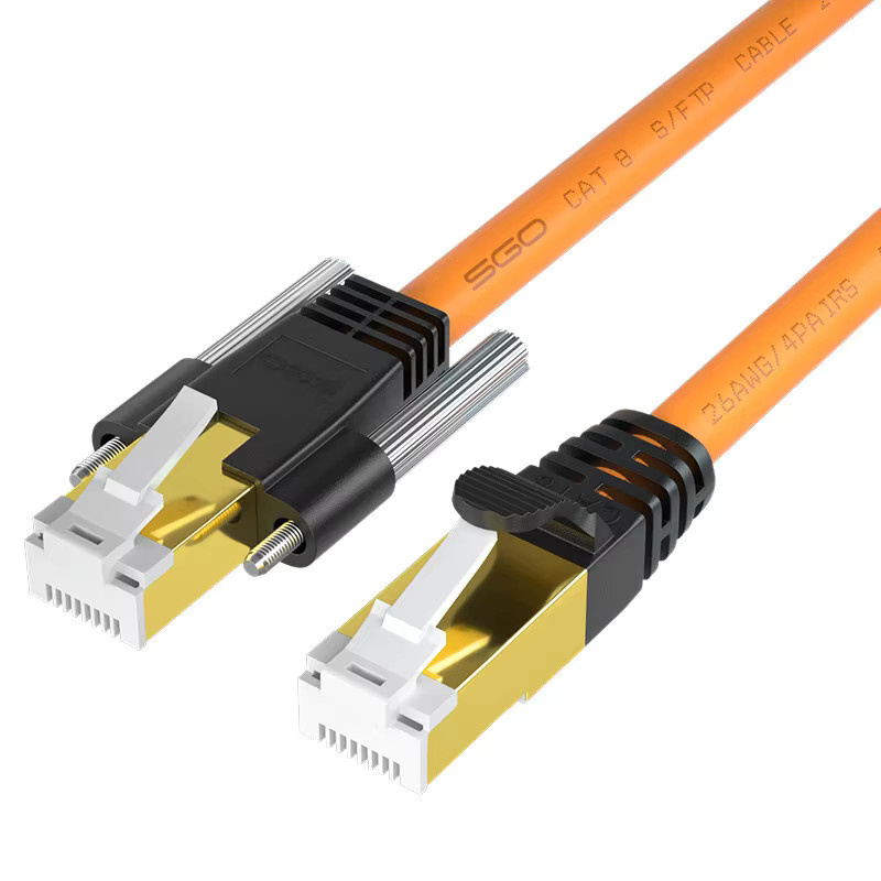 Fanakm CAT8 Kamera-Netzwerkkabel in Orange mit RJ45-Stecker für 10-Gigabit-Ethernet und hochflexible, abgeschirmte Übertragung - Bild 2
