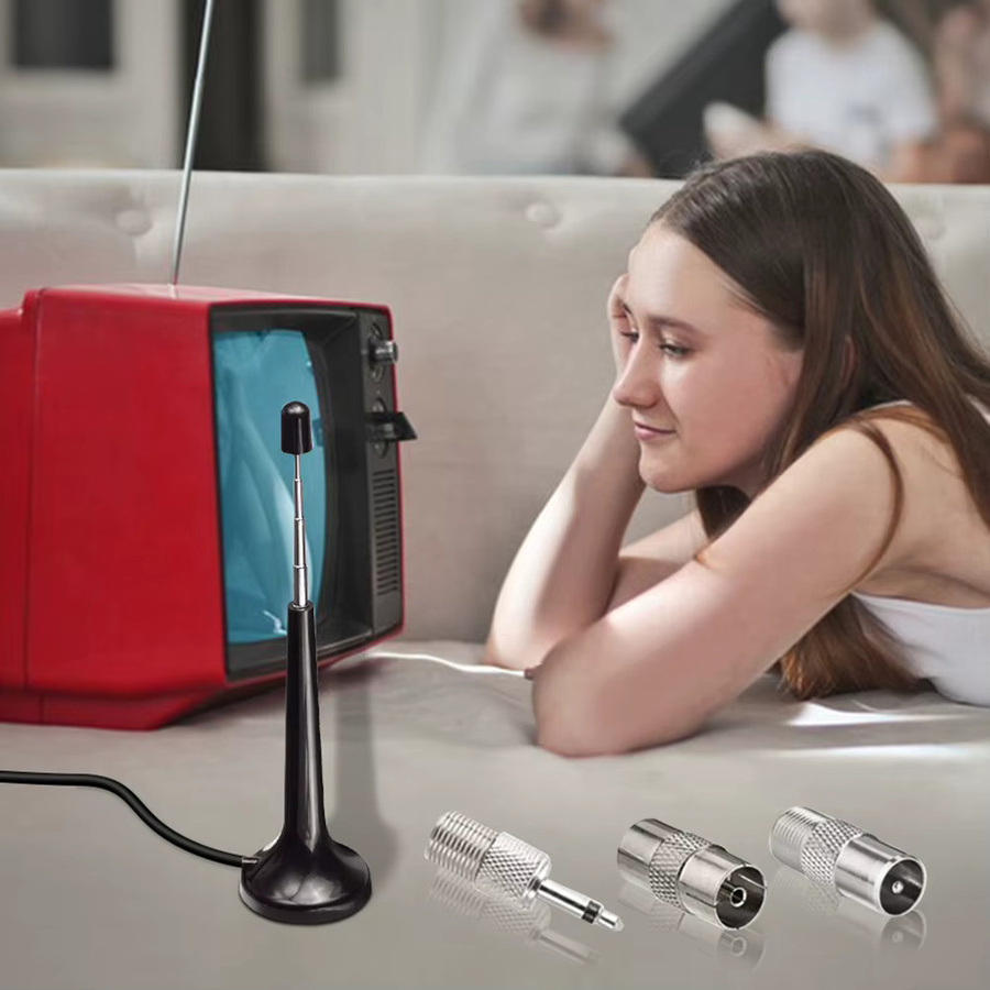 ALLOET Hochleistungs-FM-Teleskopantenne in Schwarz mit 3 Adaptern für DAB-Radio und Digital-FM-Radio, 75 Ohm - Bild 2