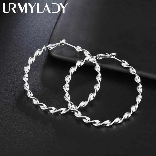 URMYLADY Creolen 925 Sterlingsilber, 4,5 cm, Damen - Bild 1