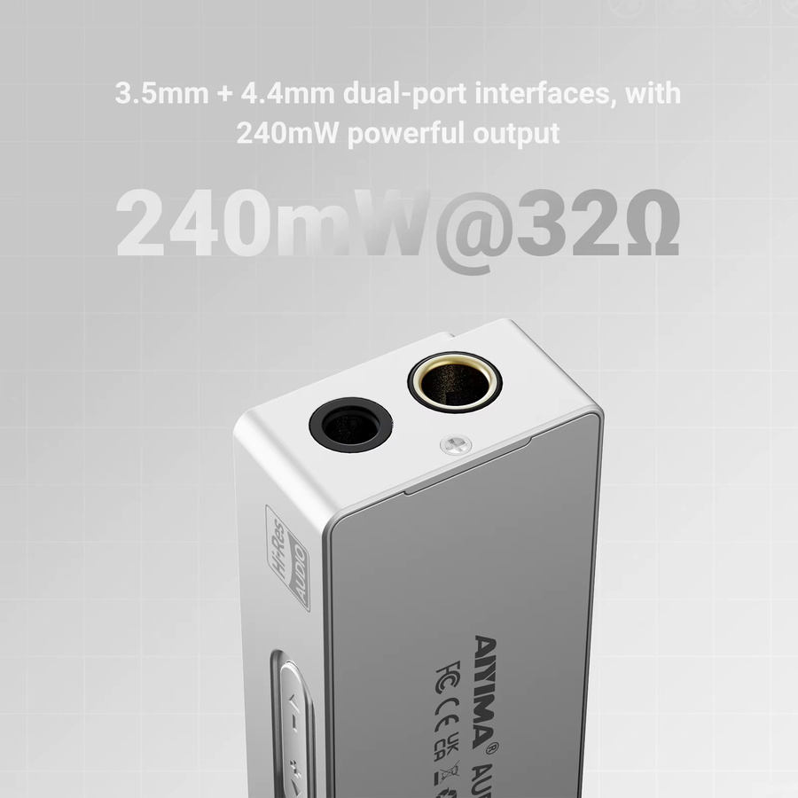 AIYIMA H4 Tragbarer HIFI Kopfhörerverstärker mit USB DAC AMP, ES9039Q2M, PCM768, DSD512, OLED-Display und 3,5 mm sowie 4,4 mm Klinkenausgang - Bild 2