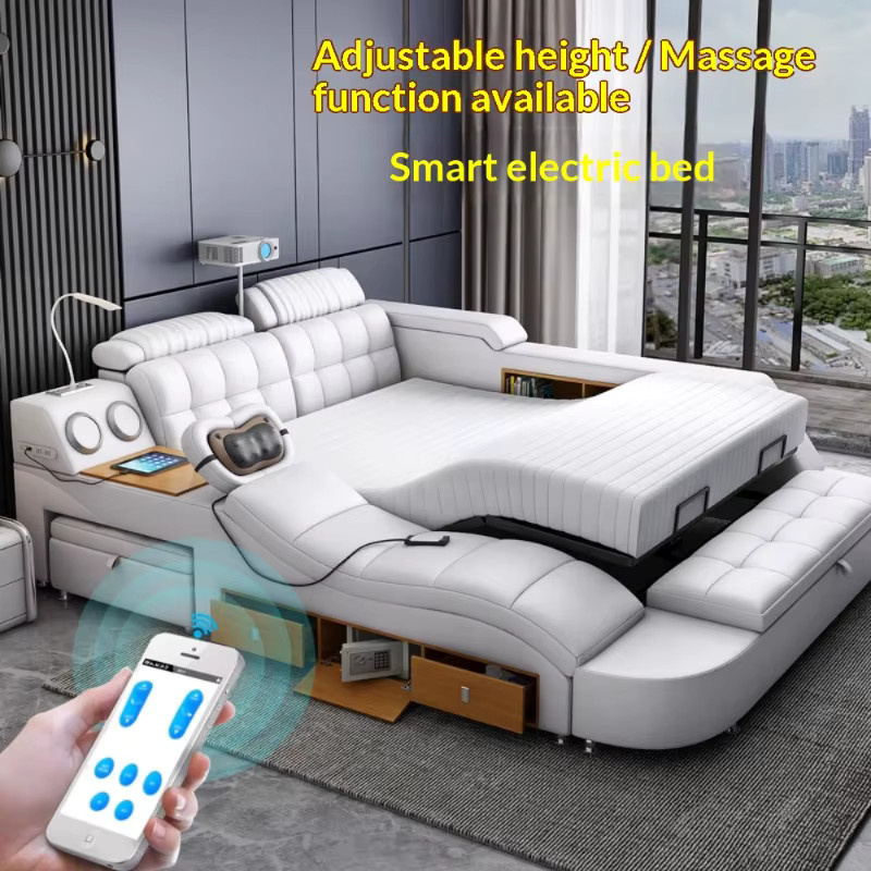 MODX Smart-Bett elektrisch verstellbar mit Massagefunktion und Schubladen in Weiß, B/T: 150 x 200 cm - Bild 3