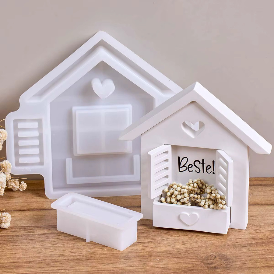 UDOCOOL Silikonform Haus für DIY Vasen und Blumenarrangements in Weiß - Bild 2