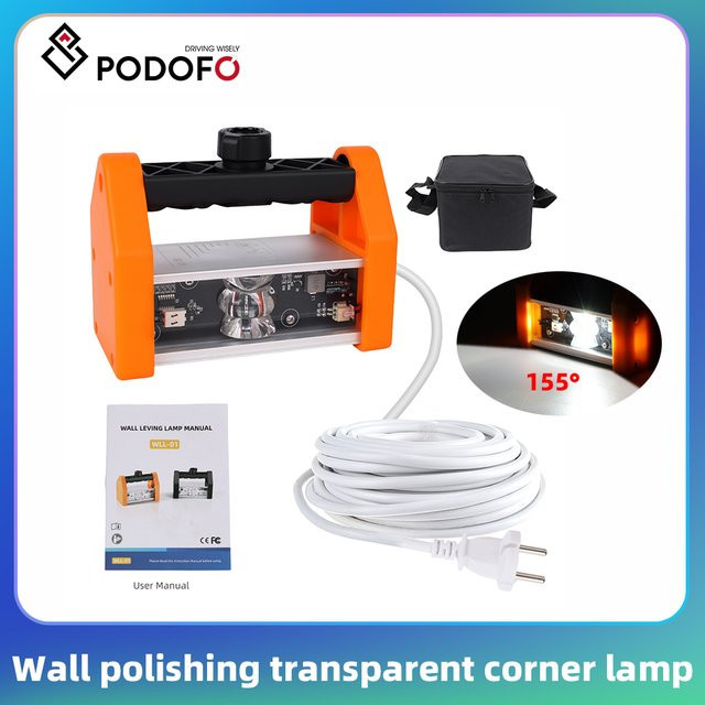Podofo Wandschleif-Inspektionsleuchte mit 155 Grad Ultra-Weitwinkel für Lackierarbeiten in Transparent und Orange - Bild 1
