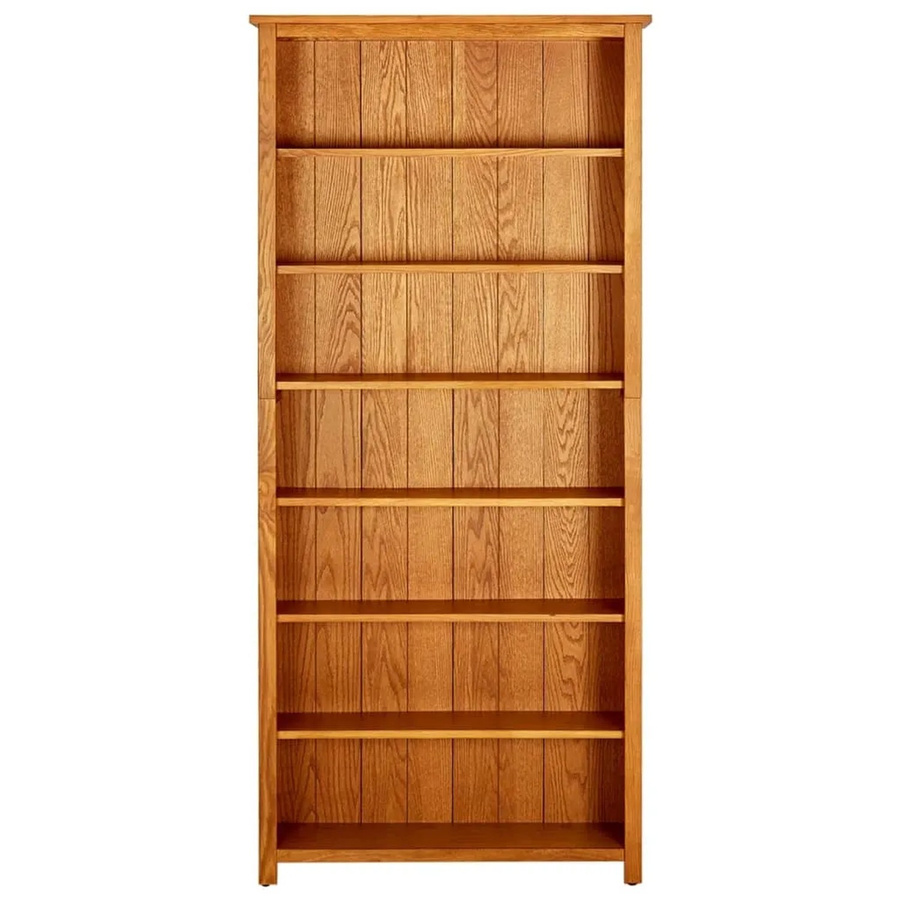 vidaXL Bücherregal mit 7 Fächern aus Eichenholz in Braun, B/T/H: 90 x 22,5 x 200 cm - Bild 2