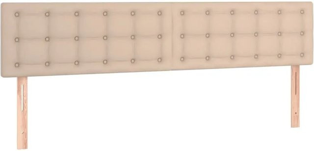 vidaXL LED Kopfteil aus Kunstleder in Cappuccino-Braun mit USB-Ladeport und integrierter Beleuchtung, B: 180 cm, T: 5 cm, H: 78-88 cm - Bild 1