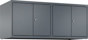 C+P Aufsatzschrank Classic PLUS mit 4 Abteilen, Stahl, Anthrazit/Grau, B: 120 cm, H: 50 cm, T: 50 cm, mit Zylinderschloss - Bild 1