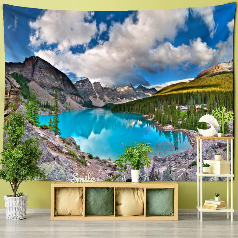 Binchi Outdoor Equipment Wandbehang mit Landschaftsmotiv im Bohemian-Stil, mehrfarbig, B: 95 cm, H: 70 cm - Bild 2