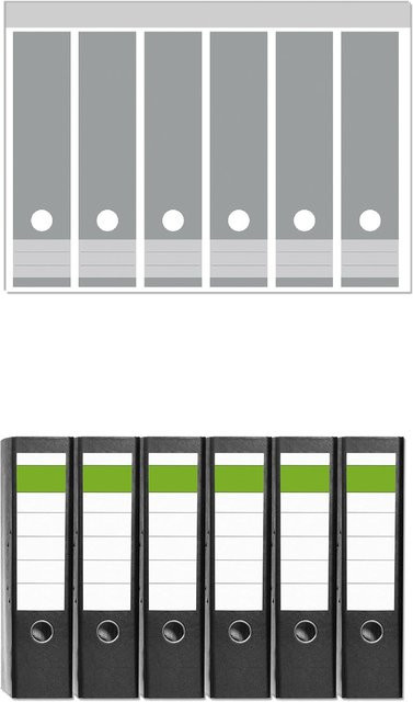 Wallario Ordnerrücken Sticker 12 Stück Grau zum Ablenken und Sortieren - Bild 1