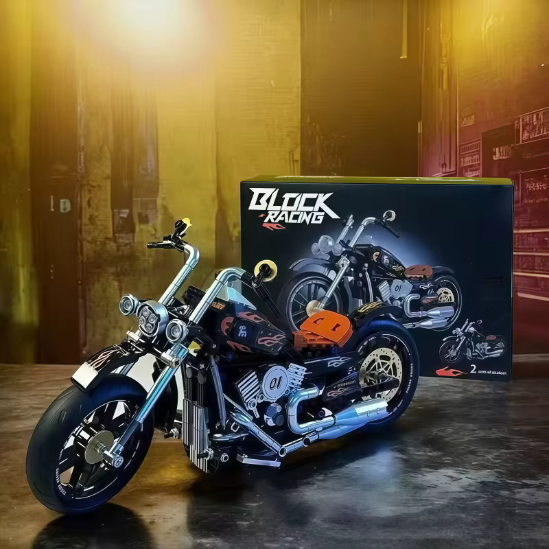 CACO BLOCKS Motorrad-Konstruktionsspielzeug, Schwarz-Gold, ab 14 Jahren - Bild 4