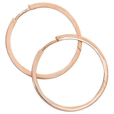 Colfem Creolen rund, 925 Sterling Silber, rotgold vergoldet, Unisex - Bild 1