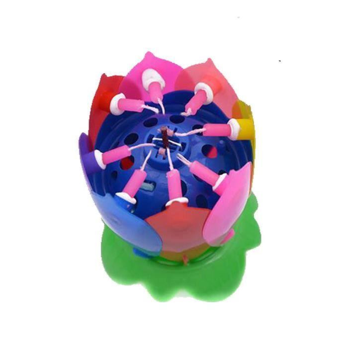 LG-EXPRO Musikalische Drehende Geburtstagskerze in Form einer Lotusblume, bunt - Bild 2