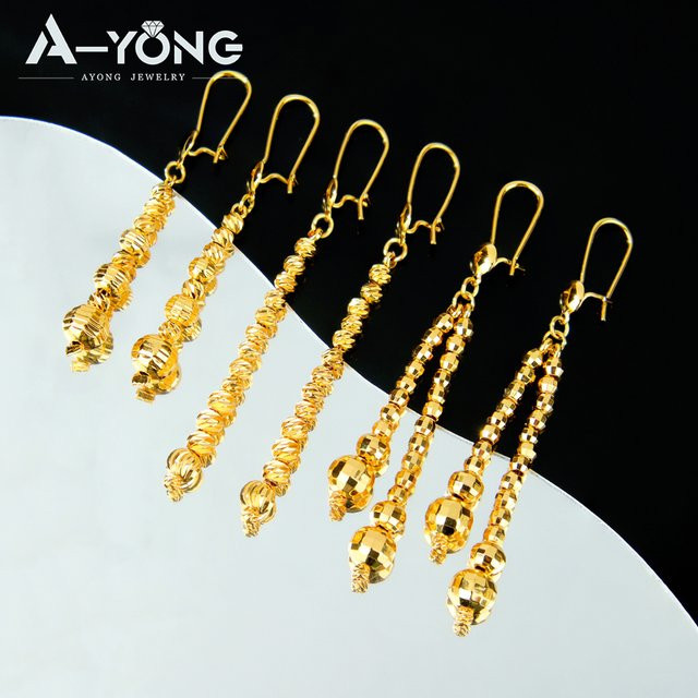 A-YONG AYONG JEWELRY Ohrringe, 21 Karat vergoldet, Zirkonia-Tropfenohrring - Bild 1