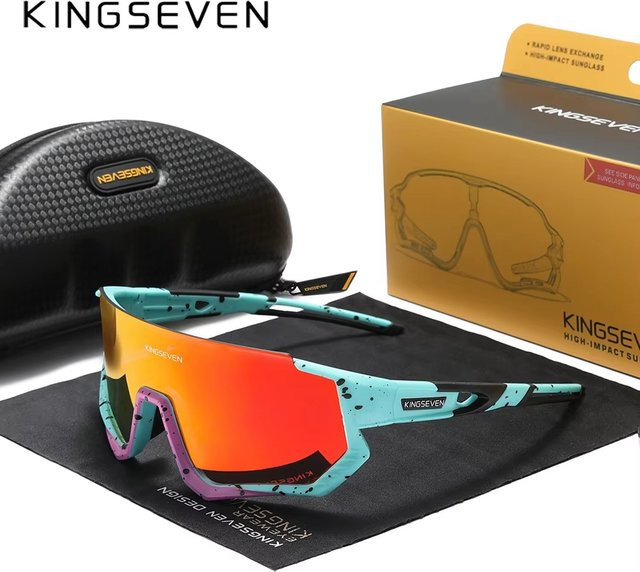 KINGSEVEN Sportsonnenbrille, polarisiert, Unisex, Vollrand - Bild 1