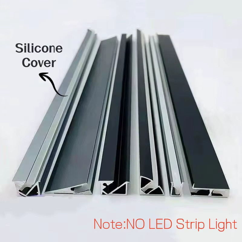 Khelse LED-Aluminiumprofil für Einbau-Hintergrundbeleuchtung mit Silikon-Diffusor in Silber und Weiß - Bild 2