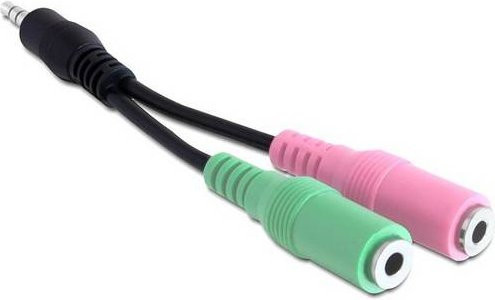 Delock 65344 Audio Anschlusskabel mit 3,5 mm Klinkenstecker und 3,5 mm Klinkenbuchse, Mehrfarbig, Länge: 10 cm - Bild 1