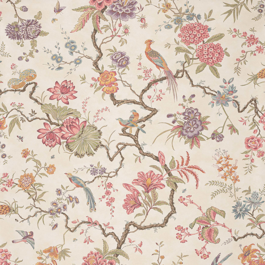 Manuel Canovas Tapete Pavillon de Bidaine in Pink und Multicolour - Bild 1