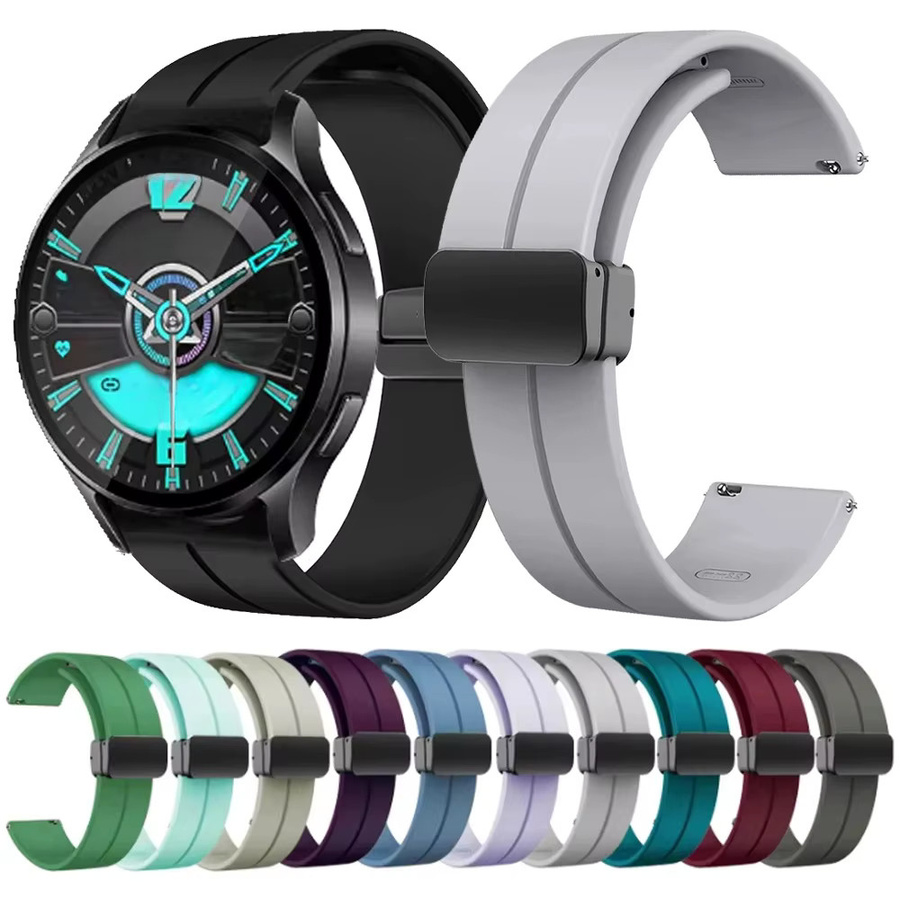 COLMI Uhrenarmband, Magnetische Faltschließe, Silikon, Schwarz, Unisex - Bild 5