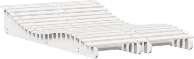 vidaXL Sonnenliegen 2er Set aus massivem Kiefernholz in Weiß mit Latten-Design und ergonomischer Kurve, B/T/H: 205 x 60 x 31,5 cm - Bild 1