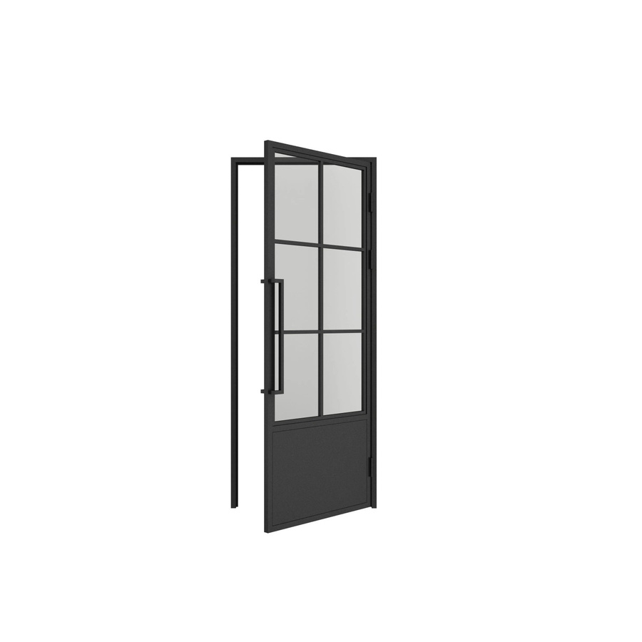 inova Loft Glastür Komplettset mit Klarglas und schwarzem Beschlag, B/H: 83,4 x 197,2 cm, DIN Rechts - Bild 2