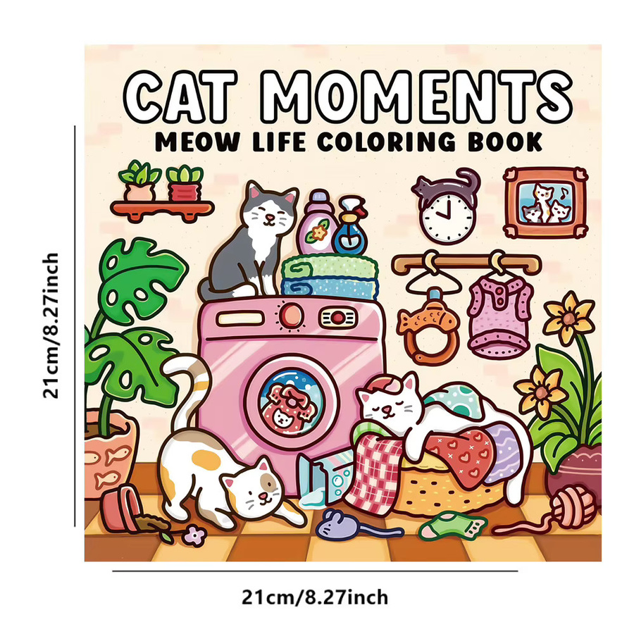 CAT MOMENTS Malbuch für Erwachsene mit niedlichen Katzenmotiven und einfachen Mustern, Multicolor - Bild 3