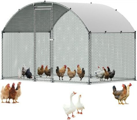 VEVOR Hühnerstall begehbarer Hühnerauslauf mit Abdeckung und Doppeldach, H x B x T: 2 x 3 x 2 m, Geflügelgehege für Enten und Kaninchen - Bild 1