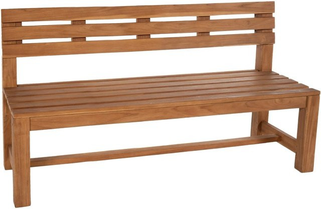 DELUKE Gartenbank CUGAD aus Teakholz mit Lehne, wetterfest, B/T/H: 200 x 50 x 85 cm - Bild 1