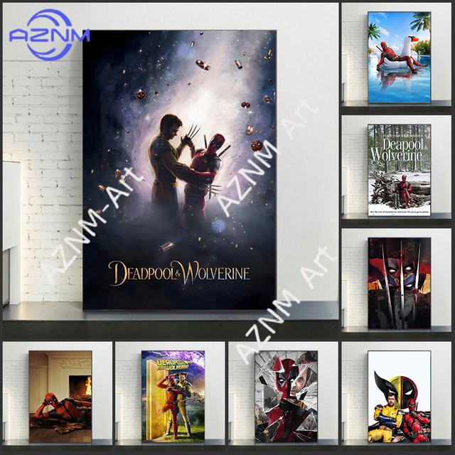 KAYOU Marvel Deadpool Wolverine Wandkunst Poster als Leinwandgemälde für Kinderzimmer und Wohnzimmer in Multicolour - Bild 1