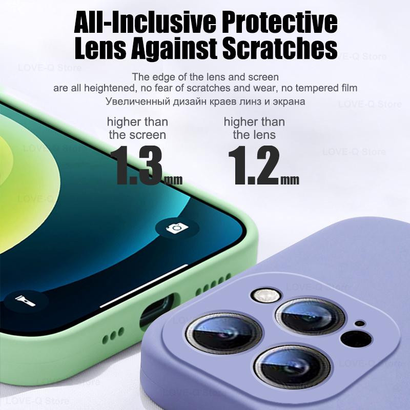Stoßfeste Flüssigsilikon Handyhülle für Apple iPhone 16 15 14 13 12 11 Pro Max, Farbe: Schwarz - Bild 2