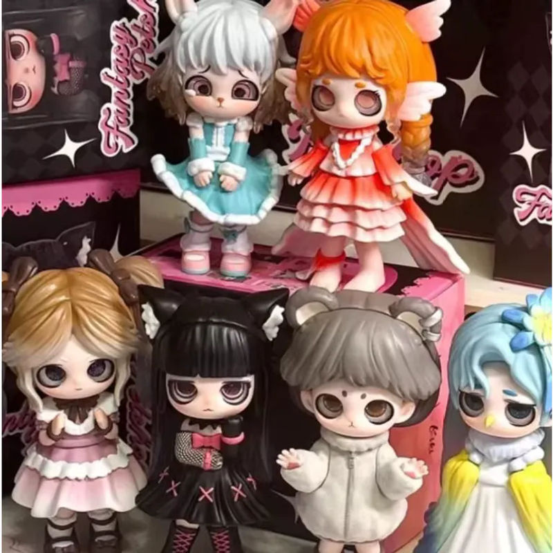 Kiki Fantasy Pet Shop Serie Blind Box Gotische Statue Kawaii Mädchen Figur in Schwarz als Desktop-Ornament aus Kunststoff - Bild 2