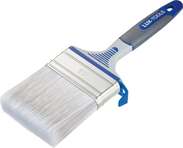 LUX-TOOLS Flachpinsel Lack Blau Breite: 8 cm mit Eimerhaken - Bild 1