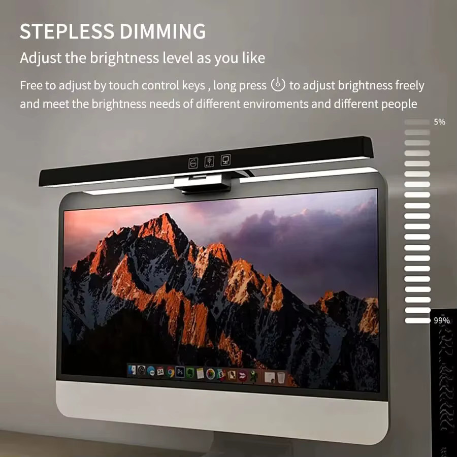 GGBEE LED-Monitor-Lichtleiste in Schwarz, dimmbare USB-Bildschirmleuchte für Home-Office und Studium - Bild 2