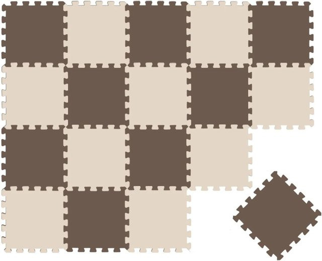 LittleTom Baby & Kinder Puzzlematte 18 Stück, Beige & Braun, B/T/H: 30 x 30 cm - Bild 1