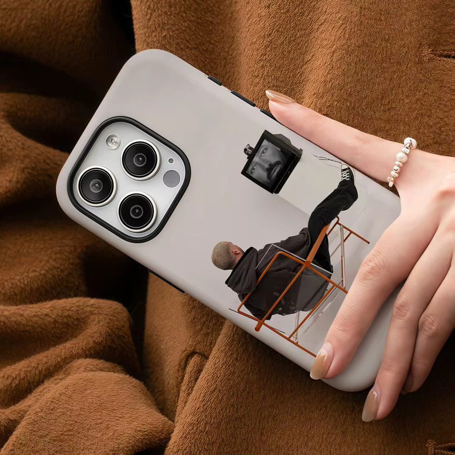 O-Omer A-Adam Handyhülle für iPhone 12 bis 17 Pro Max Plus, glänzende HD-Doppelschicht-Flüssigkeitshartschale, Farbe: Weiß - Bild 5