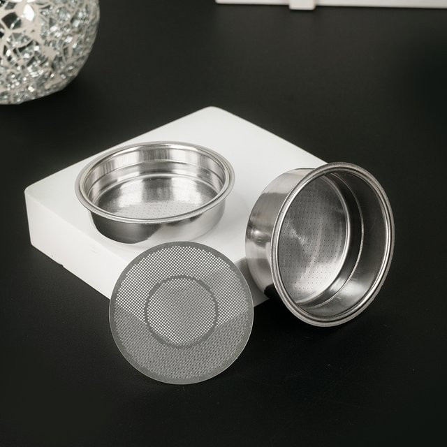 Dalinwell Kaffeefilterkorb aus Edelstahl mit doppelschichtigem Puck-Sieb, silber, Durchmesser: 51 mm - Bild 1