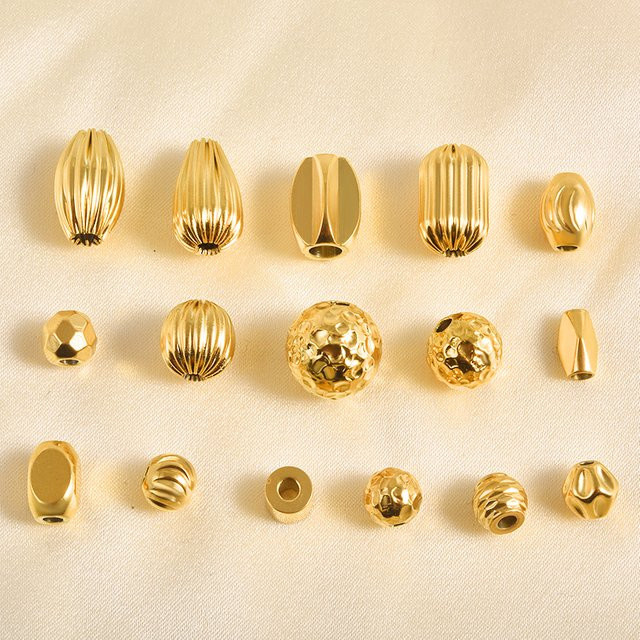 Perlen Spacer Edelstahl, Gold, 5 Stück - Bild 1