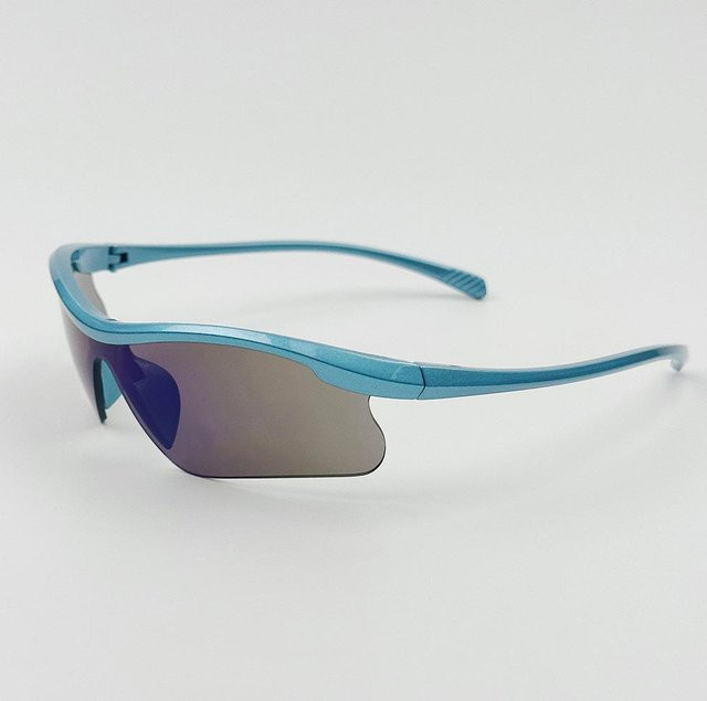 Sportsonnenbrille Halbrahmen, Damen, blau, Kunststoff - Bild 1