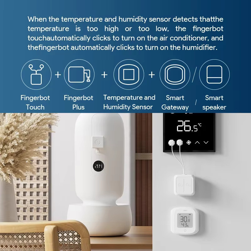 Tuya Smart Fingerbot mit Touchscreen und Bluetooth, Wiederaufladbarer Smart Voice Clicker in Weiß - Bild 5