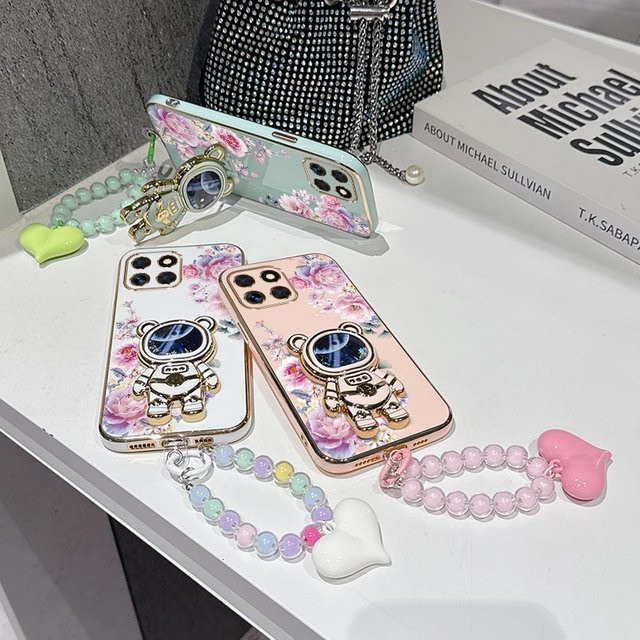 Zarte Blumen Handyhülle mit Lanyard für Honor X8B X6 X6C X8C X9A X7 X8 X9B X6A X8A X40 X50 X50Pro X50GT in Lila und Mehrfarbig - Bild 1
