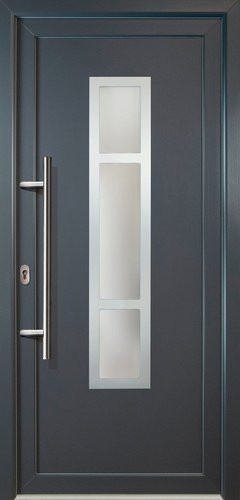Meeth Kunststoff-Haustür Signum Exklusiv in Grau mit satiniertem Glaseinsatz, nach innen öffnend, ohne Türgriff, Höhe: 200,0 cm, Breite: 88,0 cm, Tiefe: 32,56 cm - Bild 1