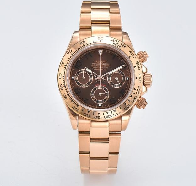 JEWELRY-WW Armbanduhr, Quarz, Edelstahl, Roségold, 39 mm, Schwarz - Bild 1