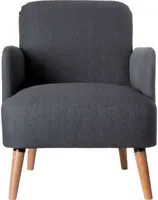 Paperflow Sessel Brooks im Retro-Design mit Massivholzgestell und Stoffbezug, Anthrazit, B/T/H: 77 x 79 x 62 cm - Bild 1