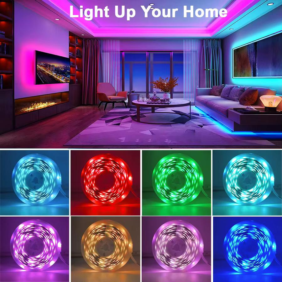 Mikenoon RGB LED-Streifen mit Musik-Synchronisierung und App-Steuerung, Multicolour LED-Leuchten für TV-Hintergrundbeleuchtung und Party-Dekoration - Bild 2